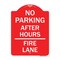 Signmission No Parking-After Hours Fire Lane, Red & White Aluminum Architectural Sign, 18" x 24", RW-1824-23815 A-DES-RW-1824-23815 - alternate 1